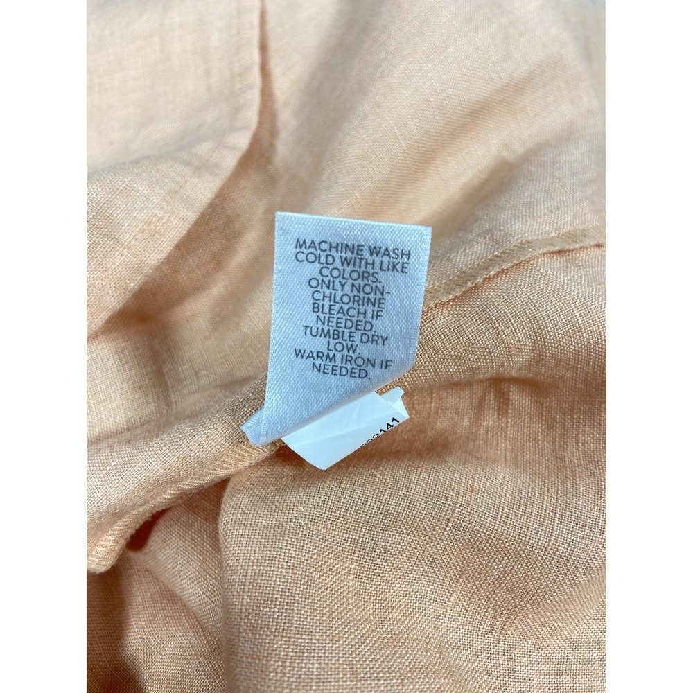 J Jill Dress Women's Large Orange Shift Sleeveless 100% Linen Pockets - Picture 9 of 12